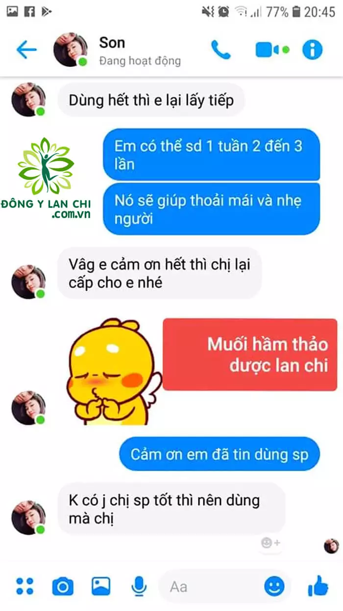 Anh ấy có dấu hiệu mệt mỏi, muốn cảm sốt và sau khi sử dụng Muối Hầm Lan Chi để xông