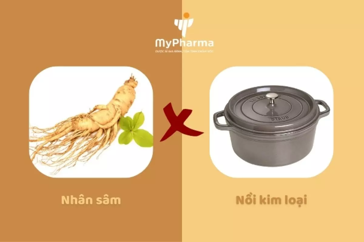 Không dùng nồi kim loại để nấu nhân sâm