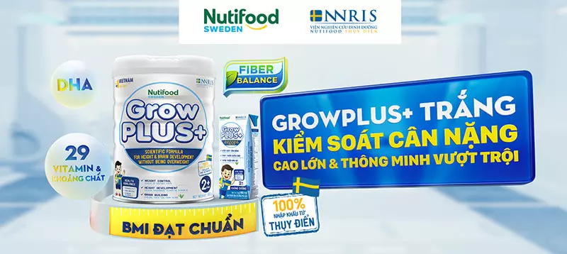 Giá sữa NutiFood Grow Plus trắng cho trẻ béo phì