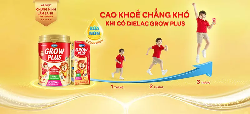 Các dòng sản phẩm Grow Plus của Vinamilk cho bé