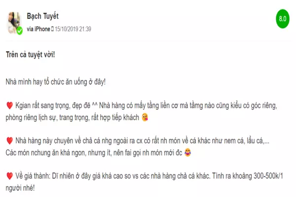 Chả cá Gia Nguyên review 1