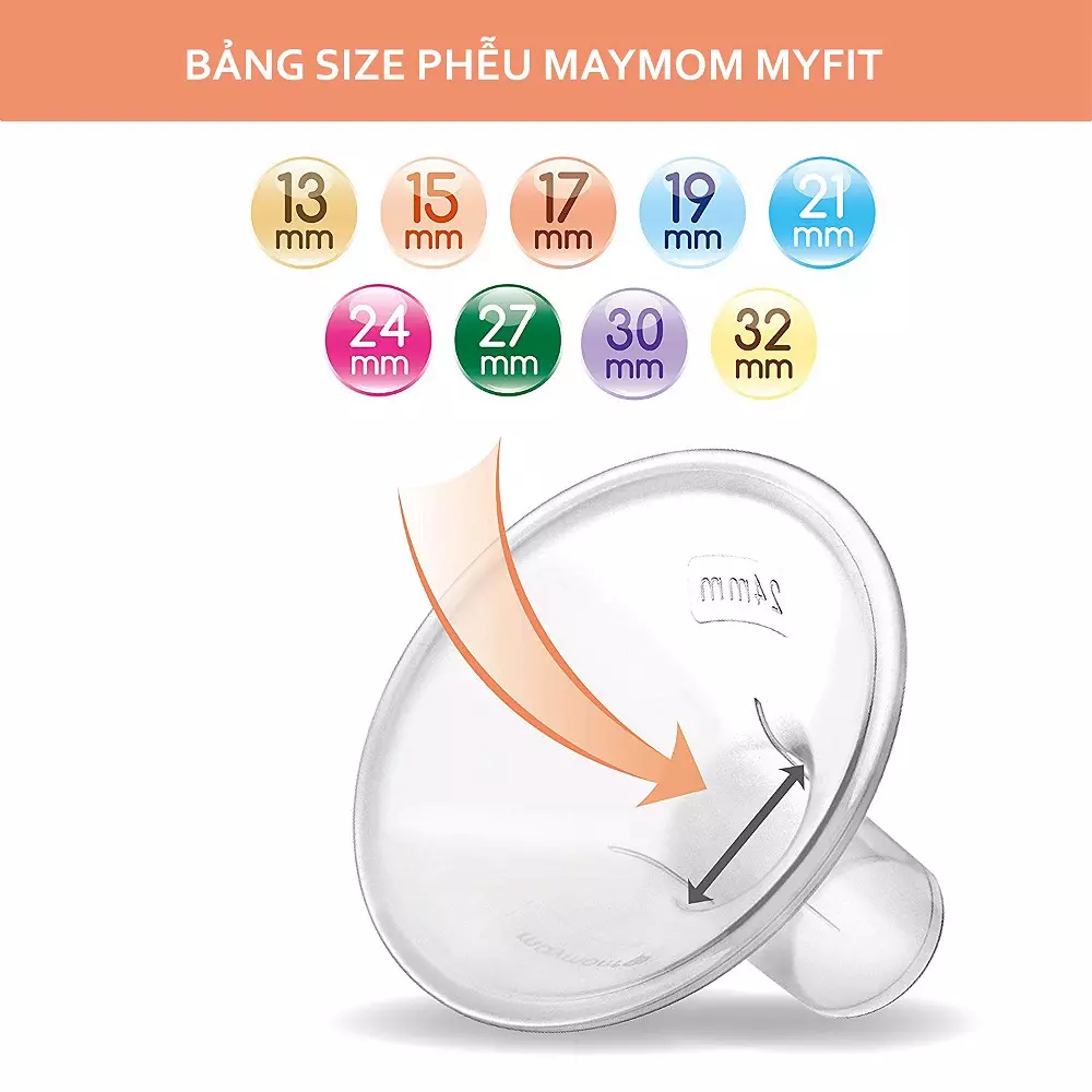 Bảng size phễu hút sữa Maymom MyFit