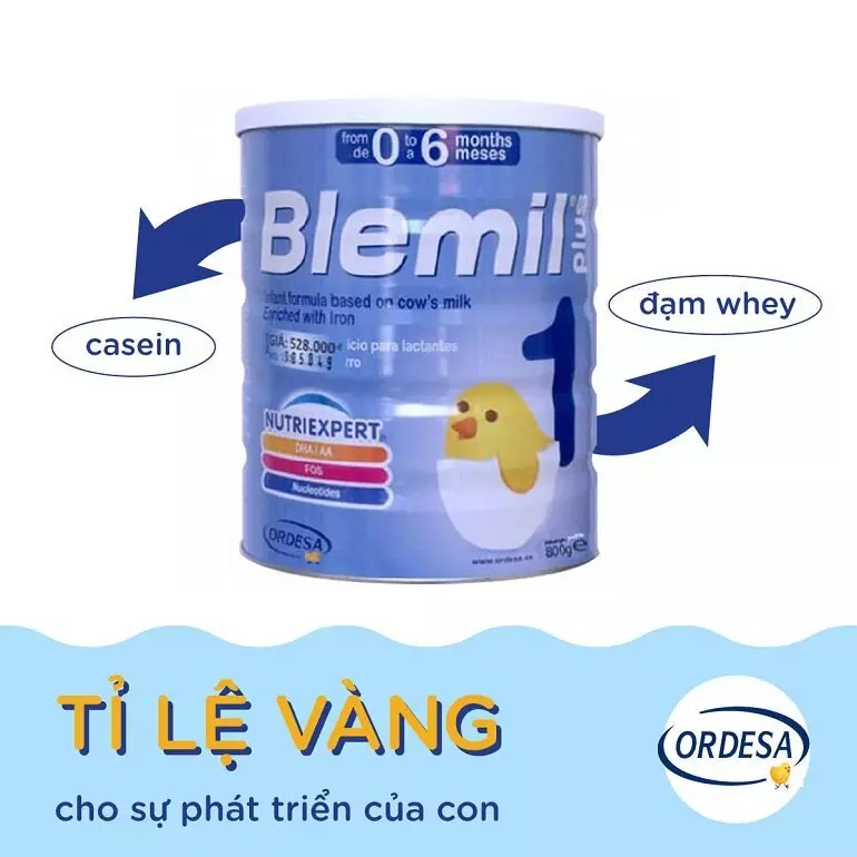 Sữa Blemil với thành phần hỗ trợ trẻ phát triển trí thông minh