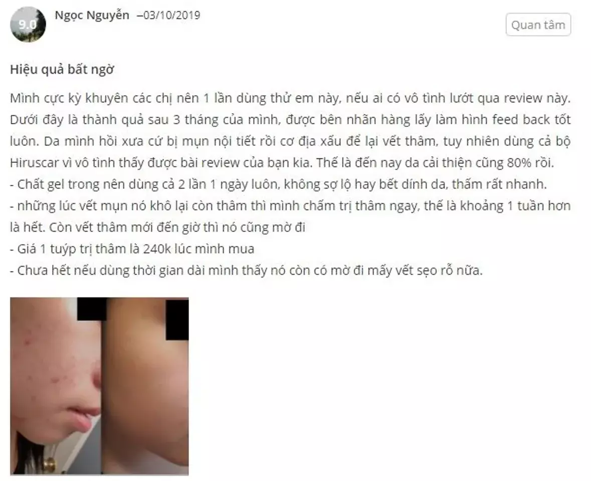 review Hiruscar Post Acne về thiết kế