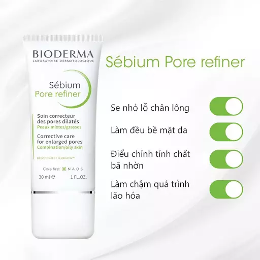 Kem dưỡng dành cho da dầu và se khít lỗ chân lông Bioderma Sebium Pore Refiner