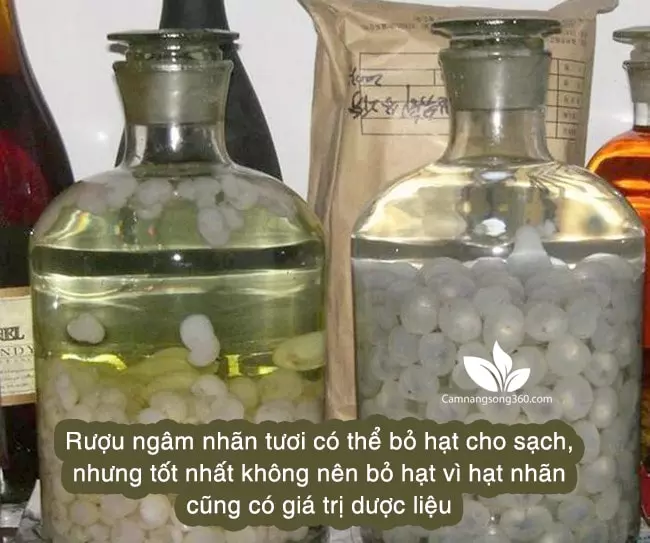 ruou ngam nhan tuoi de duoc bao lau