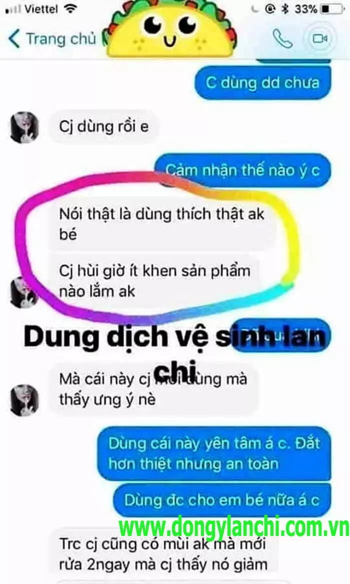 Review dung dịch vệ sinh lan chi