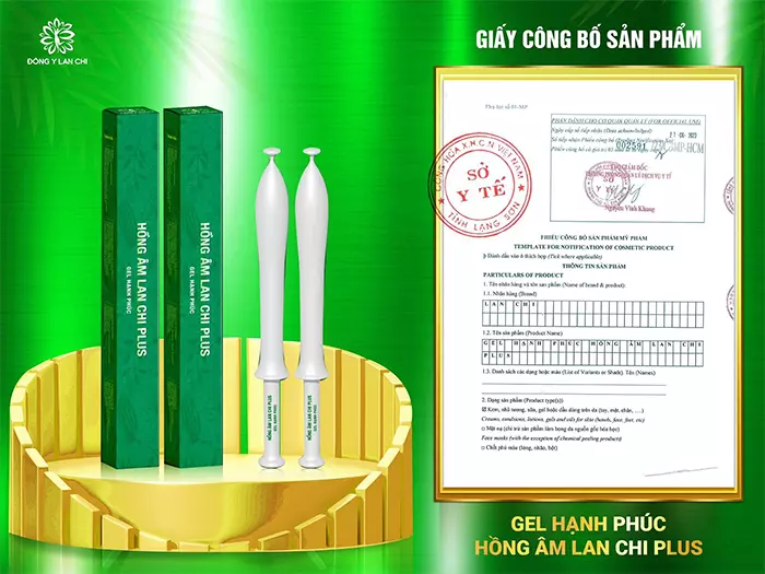 Giấy kiểm định chất lượng gel phụ khoa lan chi