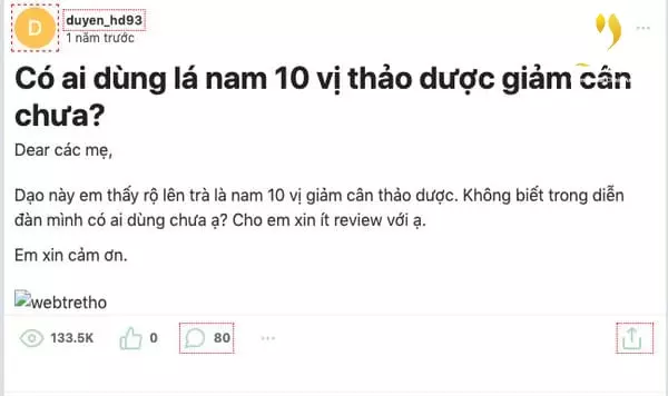 Đánh giá về nước lá nam giảm cân