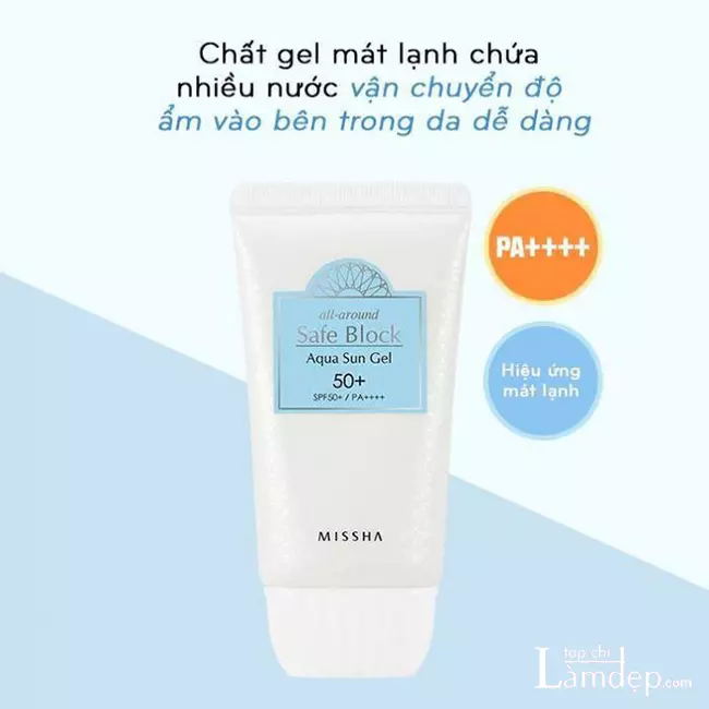 Kem chống nắng Missha All Around Safe Block Aqua Sun Gel SPF 50+/ PA++++