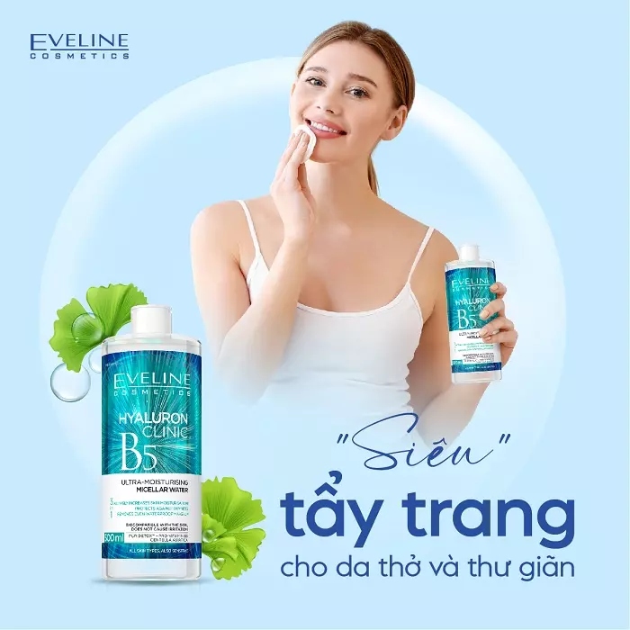 Review Nước tẩy trang Eveline Hyaluronic Clinic B5 2