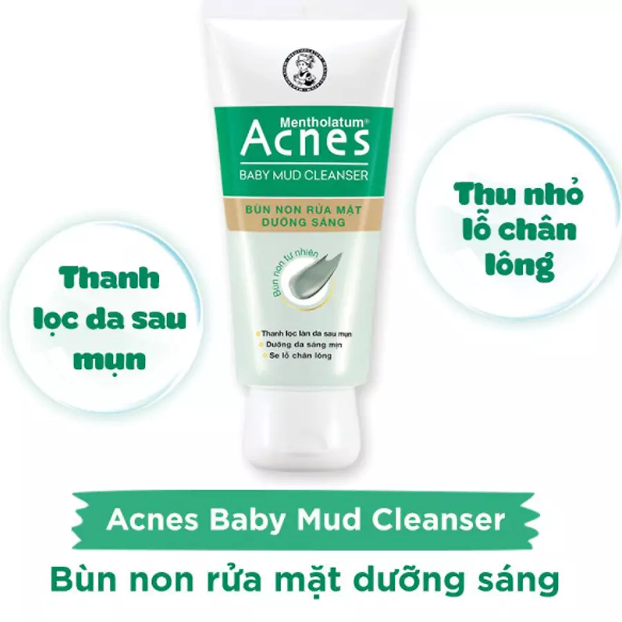 Sữa rửa mặt Acnes Baby Mud Cleanser - Bùn non dưỡng sáng da