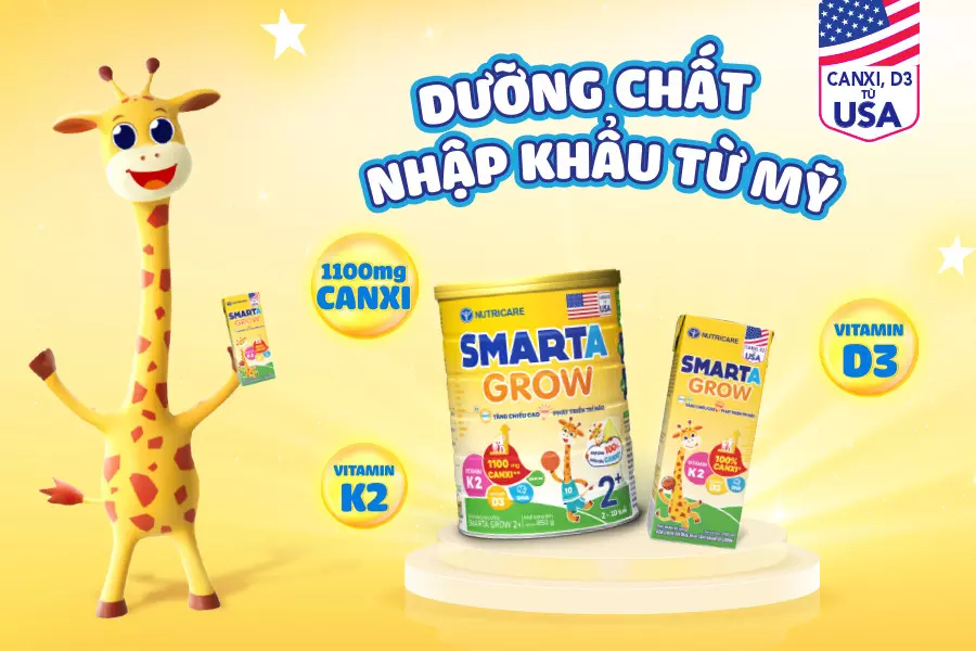 Smarta Grow 2+ với 1.100mg canxi: Giải pháp tăng chiều cao vượt trội - 3