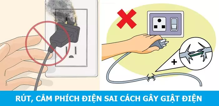 Cắm, rút phích điện sai cách gây giật điện