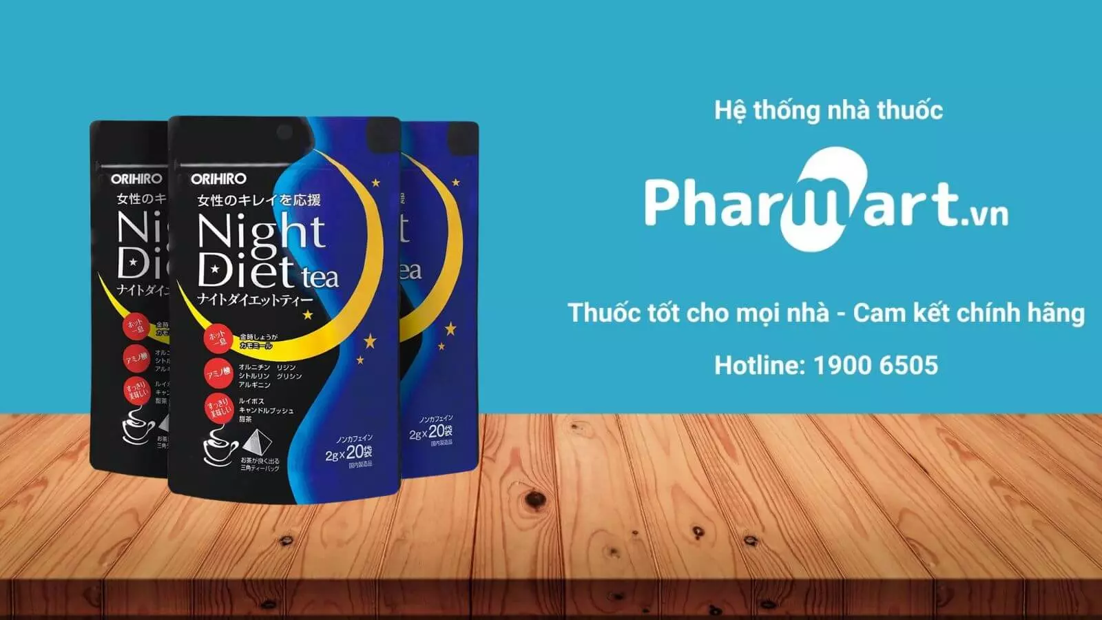 Đặt mua viên uống Night Diet Tea Orihiro chính hãng tại Pharmart