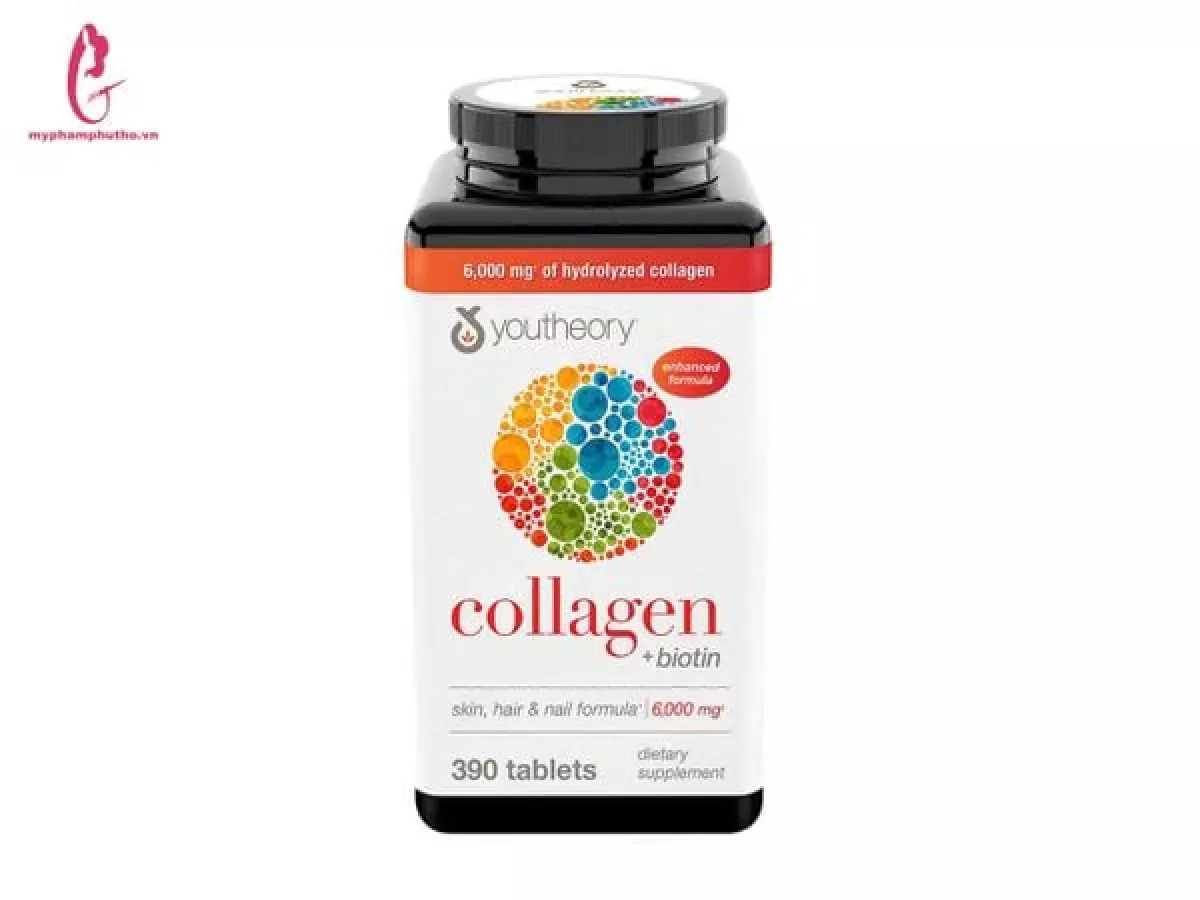 Viên Uống Collagen + biotin Youtheory Mỹ 390 viên