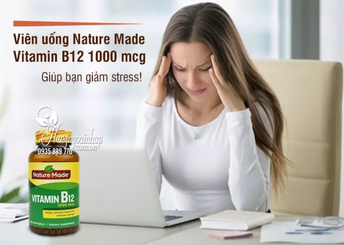 Viên uống Nature Made Vitamin B12 1000 mcg hộp 400 viên của Mỹ