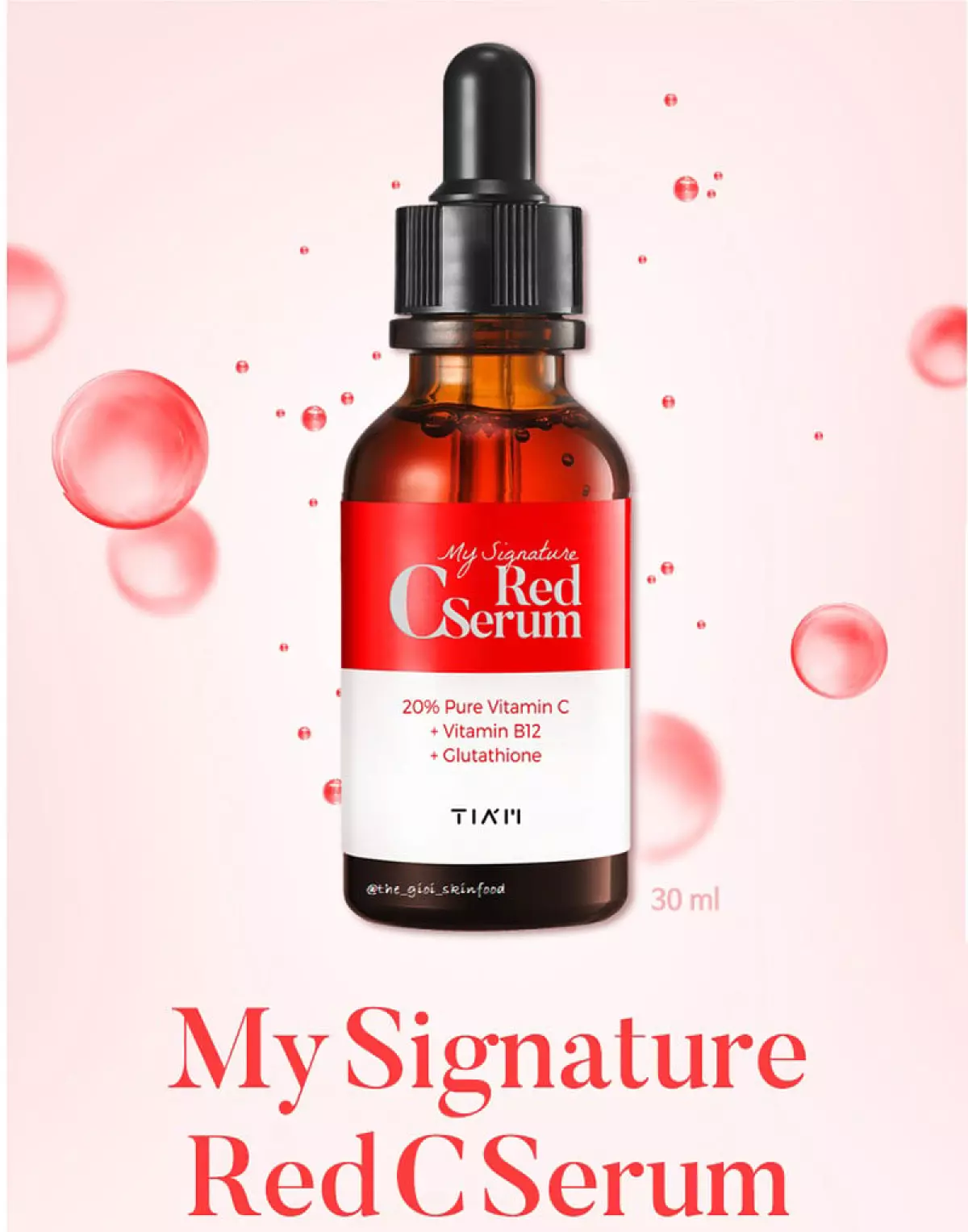 Serum Tiam Tinh Chất Vitamin C Hỗ Trợ Dưỡng Trắng, Mờ Thâm Tiam Red C Serum 30ml