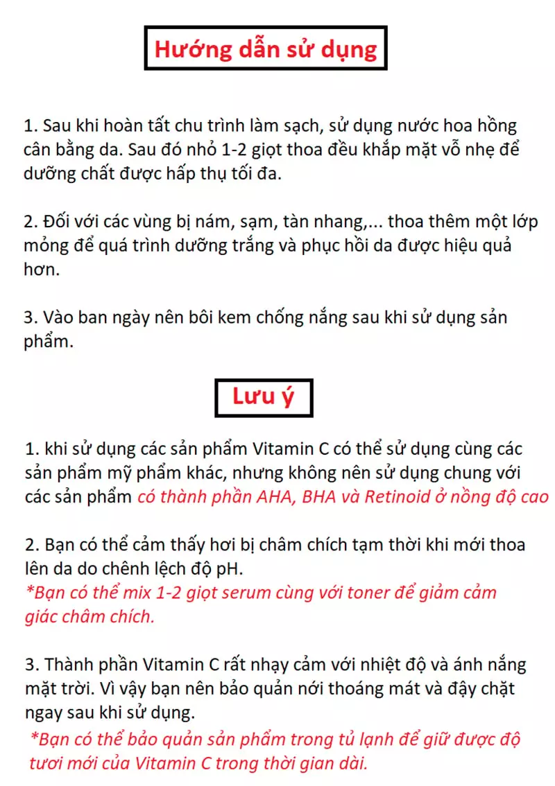 Serum Tiam Tinh Chất Vitamin C Hỗ Trợ Dưỡng Trắng, Mờ Thâm Tiam Red C Serum 30ml