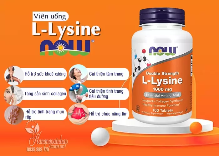 Viên uống L-Lysine 1000mg Now