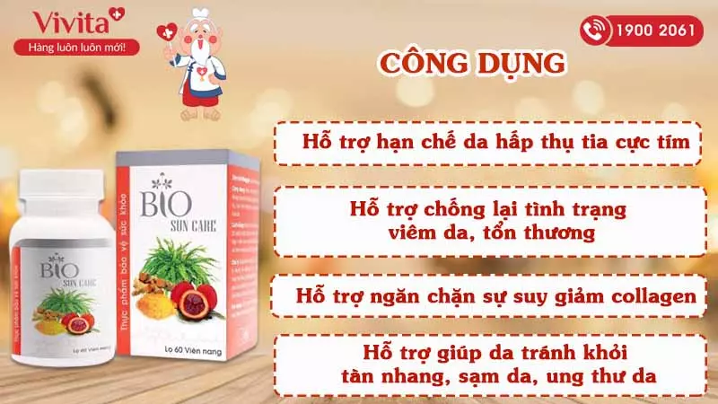 Công dụng Viên uống chống nắng bio suncare