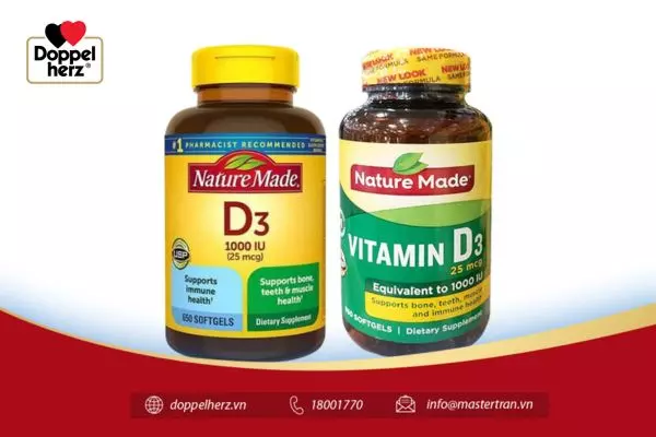 Viên uống bổ sung vitamin D cho người lớn Nature Made 1000 IU