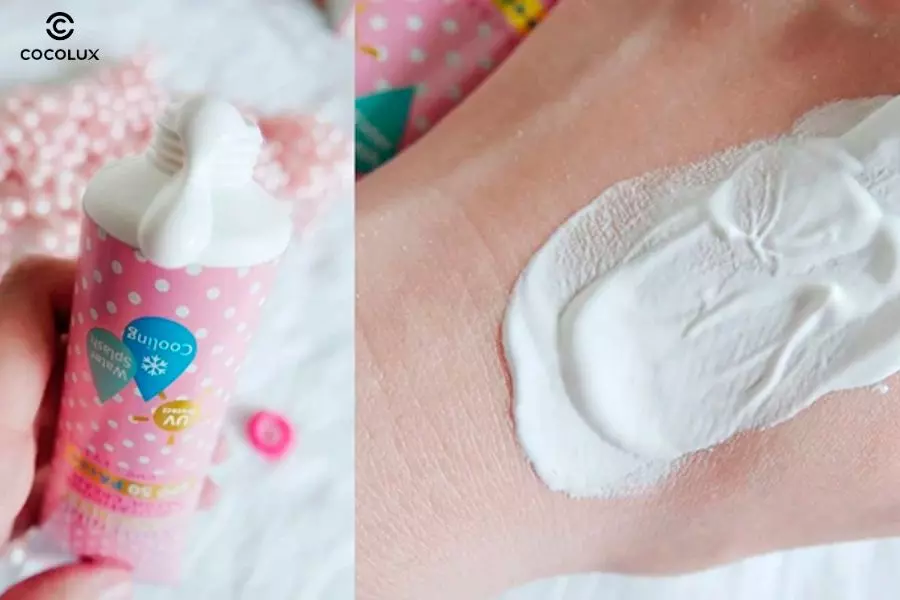 Kem Chống Nắng Cathy Doll Whitening Sunscreen L-Glutathione Magic Cream 60ml có kết cấu dạng kem lỏng