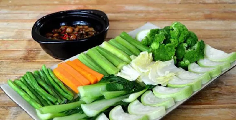 Bầu luộc chấm kho quẹt