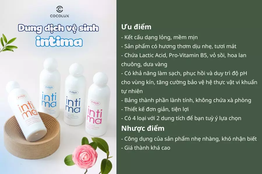 Ưu điểm và nhược điểm của dung dịch vệ sinh Ziaja Intima