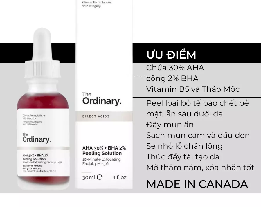 Hướng dẫn cách dùng The Ordinary AHA 30 + BHA 2 Peeling Solution