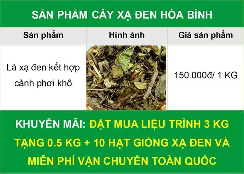 Bảng giá và đặt mua cây xạ đen