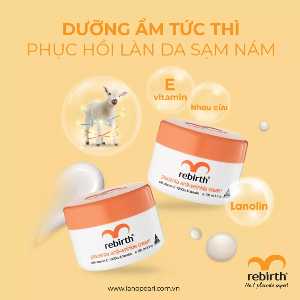 Kem dưỡng ẩm nhau thai cừu Rebirth