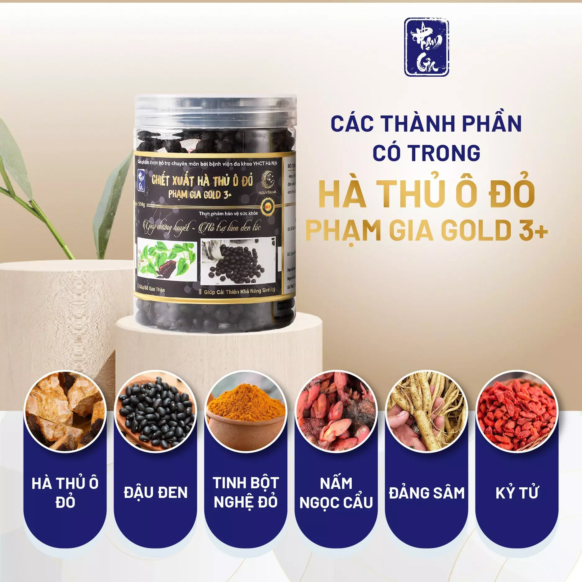 Thành Phần Hà Thủ Ô Phạm Gia Gold3+ (554g)