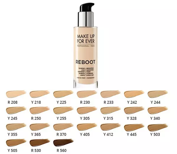 24 tông màu của Makeup Forever Reboot Foundation