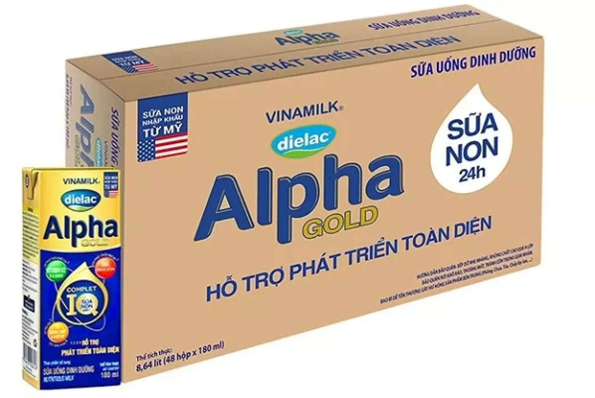 Sữa pha sẵn Dielac Alpha Gold hộp 180ml cho trẻ 1 tuổi trở lên