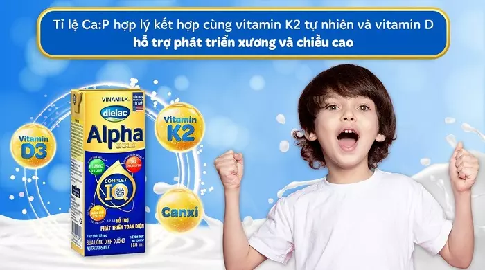 Sữa pha sẵn Dielac Alpha Gold hộp 180ml cho trẻ 1 tuổi trở lên