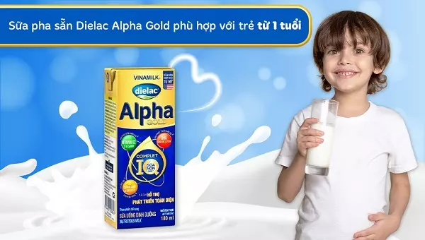 Sữa pha sẵn Dielac Alpha Gold hộp 180ml cho trẻ 1 tuổi trở lên