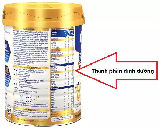 Thành phần dinh dưỡng sữa Optimum Gold 4