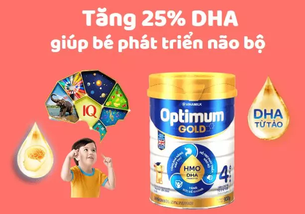 Sữa bột Optimum Gold 4 giúp bé phát triển não bộ