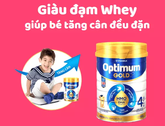 Sữa Optimum Gold 4 giúp bé tăng cân đều đặn