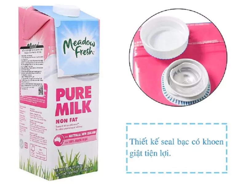 Sữa Meadow Fresh Non Fat tách Béo hộp 1 lít