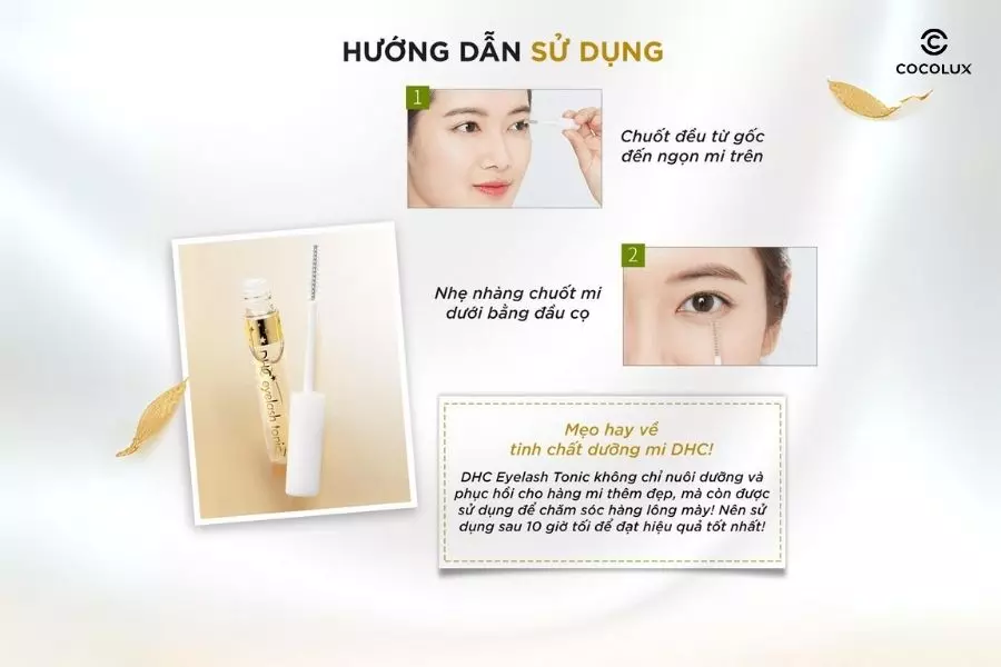 Cách dùng tinh chất dưỡng mi DHC Eyelash Tonic