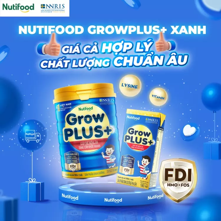 Sữa Nutifood Grow Plus xanh