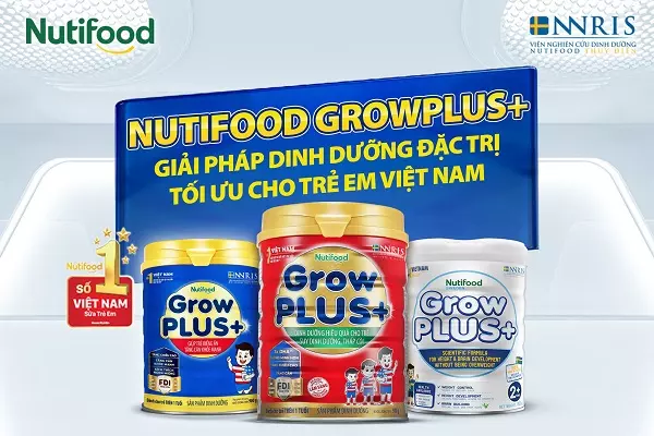 Sữa NutiFood Grow Plus + Xanh lon 900g cho trẻ trên 1 tuổi