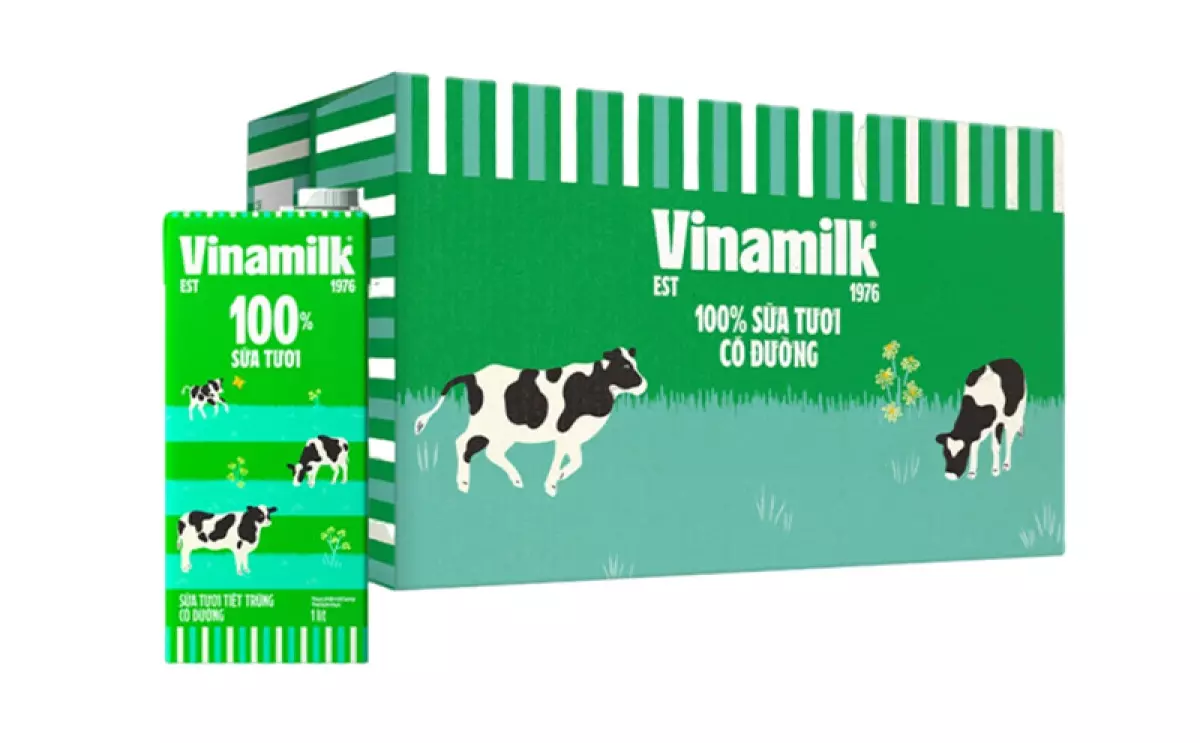 Sữa tươi tiệt trùng Vinamilk 100% có đường