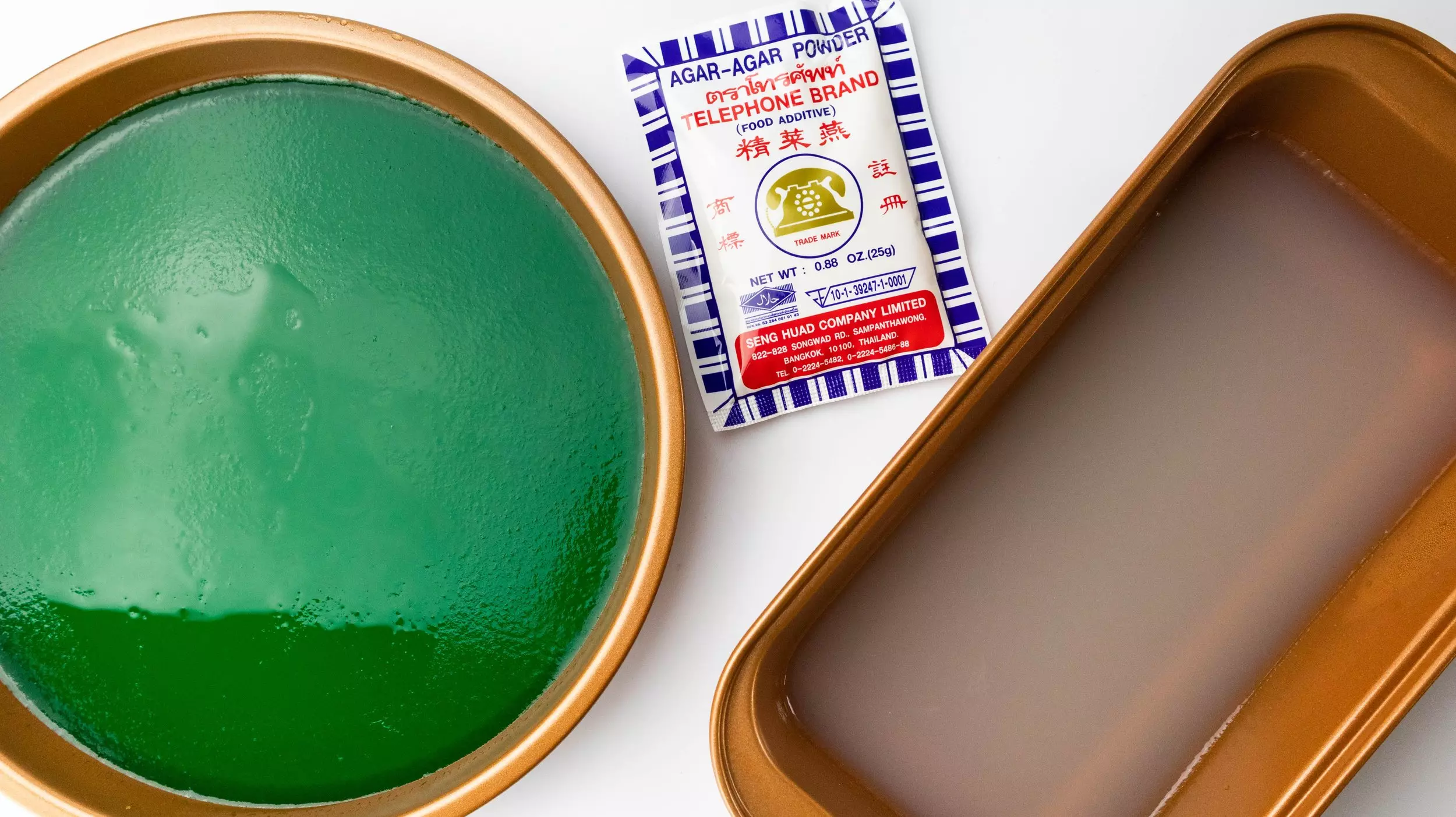 Thạch pandan và thạch trắng được làm bằng bột agar agar