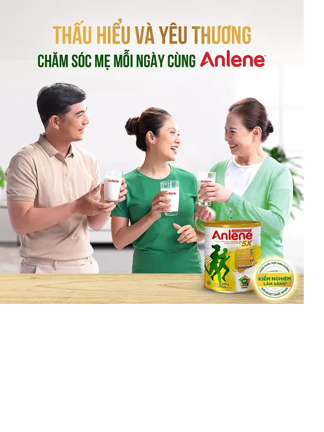   Sữa bột Anlene Gold 5X lon 800g hương vani, trên 40 tuổi: Cải tiến mới cho xương khớp khỏe mạnh