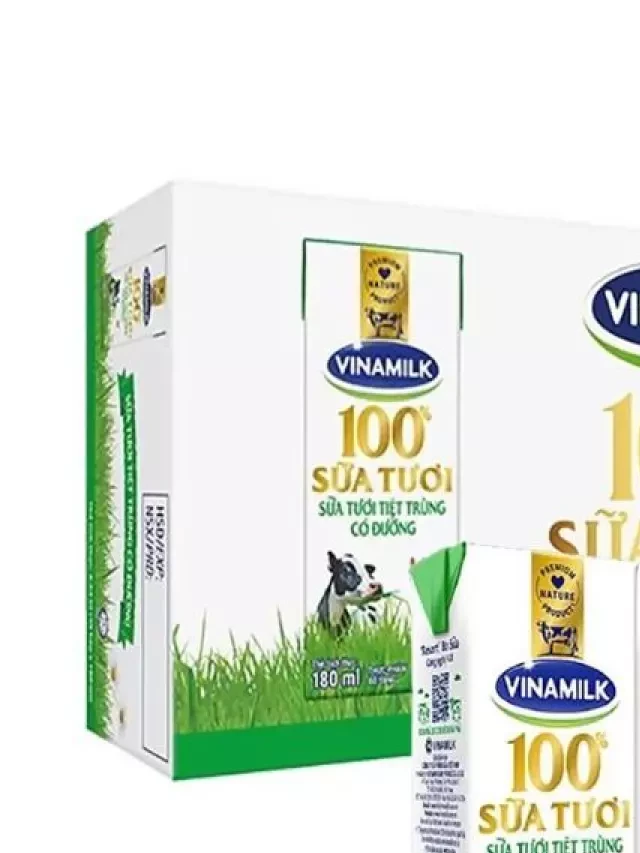   Sữa tươi Vinamilk có đường 180ml x 48 hộp: Hương vị thơm ngon và lợi ích cho sức khỏe