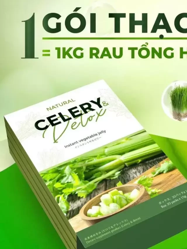   Thạch cần tây giảm cân Natural Celery Detox Instant Vegetable Jelly (20 gói x 15g)