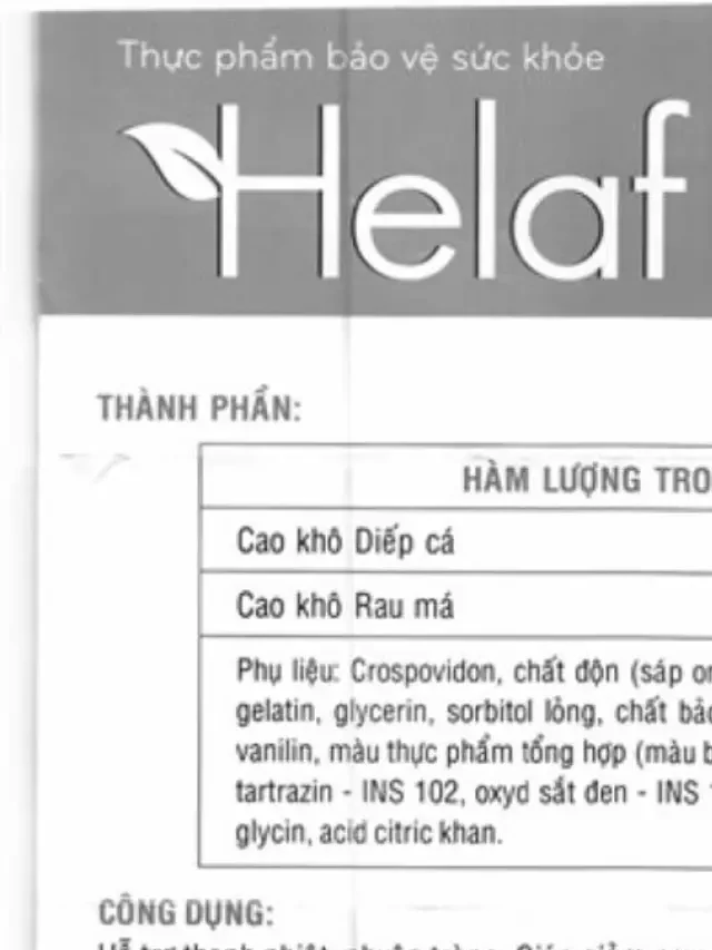   Helaf - Sản phẩm hỗ trợ giảm táo bón và giải độc